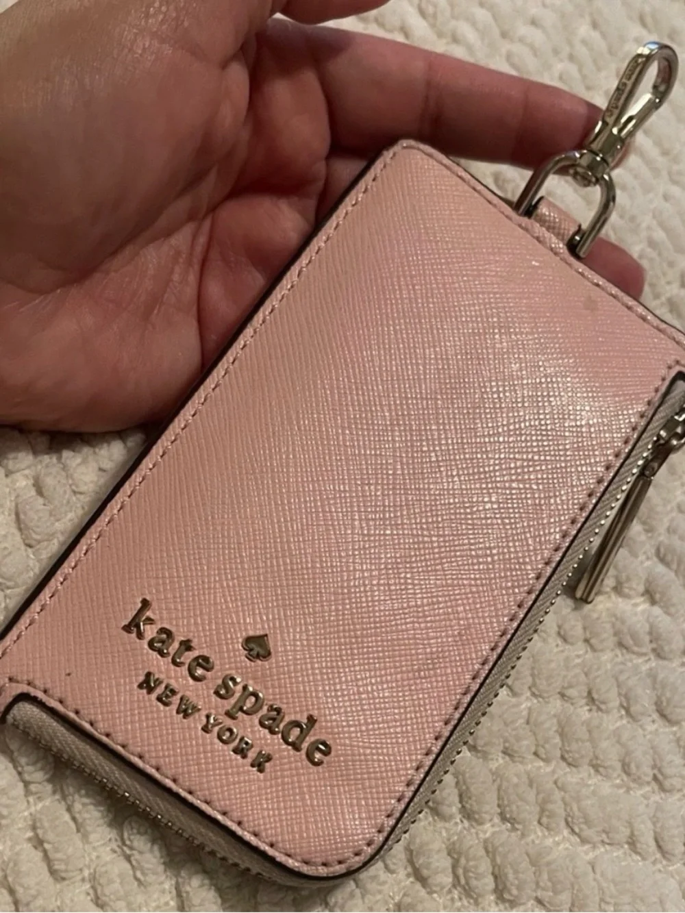 Kate Spade Wallet Lot of 2 Pink Beige Leather Card Holder Coin Purse